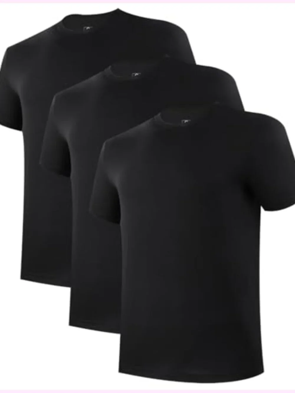 3 Pack Mens Bamboo Undershirts Crew Neck Short Sleeve Moisture Wicking Tagless